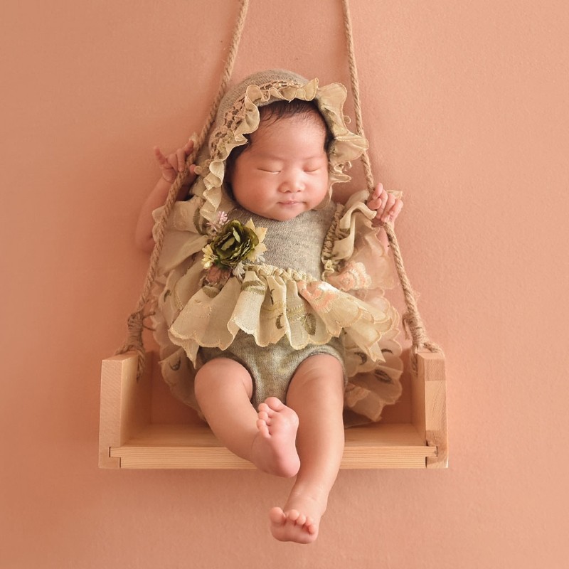 Newborn Photography Props Photo Swing Seats With Beautiful Flower Vine Baby Photo Studio Shoot Photo Studio Equipment