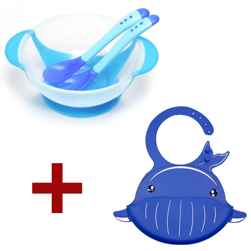 Baby Dish Set Training Bowl Spoon Cutlery Set Dinner Bowl Learning Dishes With Suction Cup Children Training Dinnerware