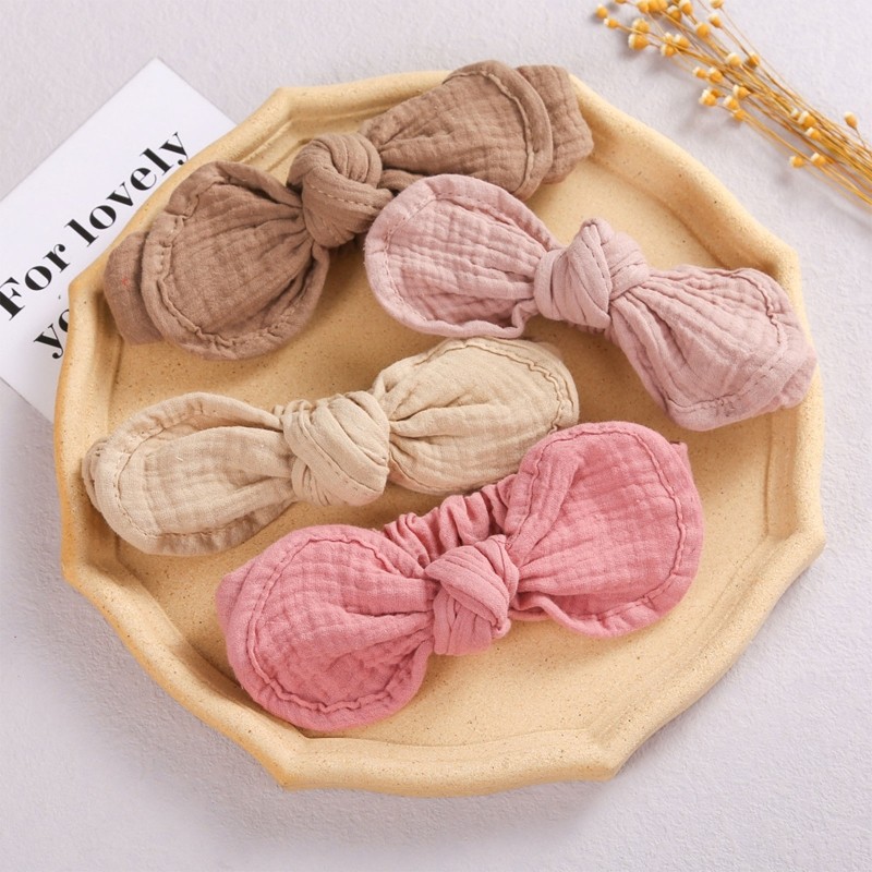 Baby Bowknot Headband Cute Rabbit Ears Bows Knot Turban Elastic Hair Band Head Wrap For Toddlers Headwear