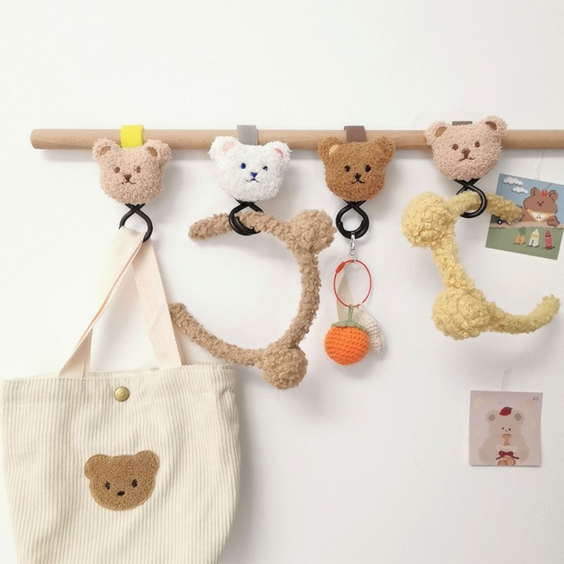 Cartoon Bear Adjustable Baby Stroller Hanging Hook Shopping Cart Hook Trolley Organizer Pushchair Hanger Hanging Hook