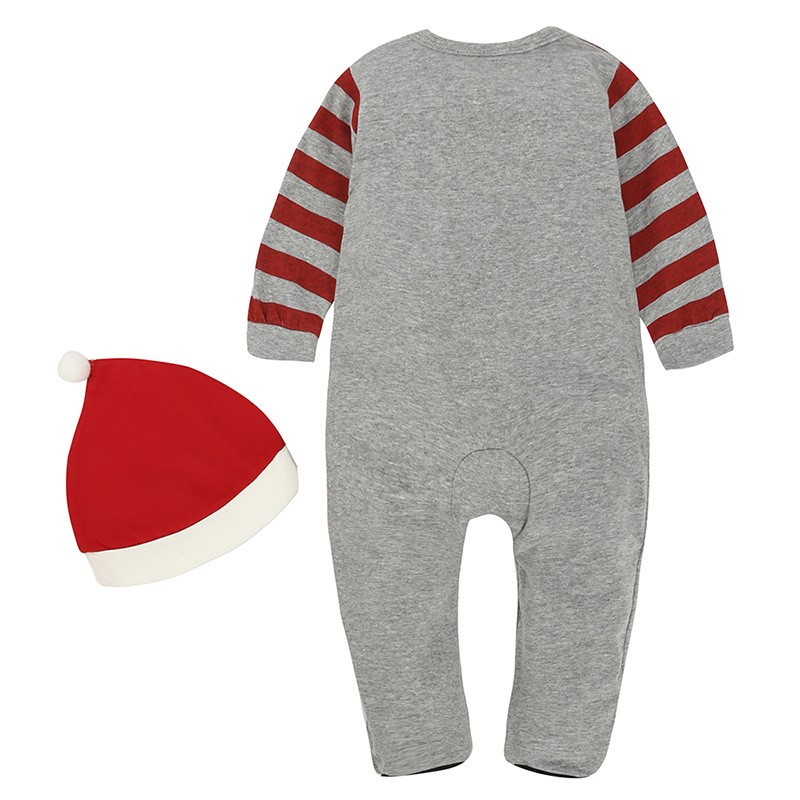 2022 Boys Girls Baby Rompers Santa Claus with Hats New Years Long Sleeve Jumpsuit Newborn Kids Clothes Childen Overall SKMY295