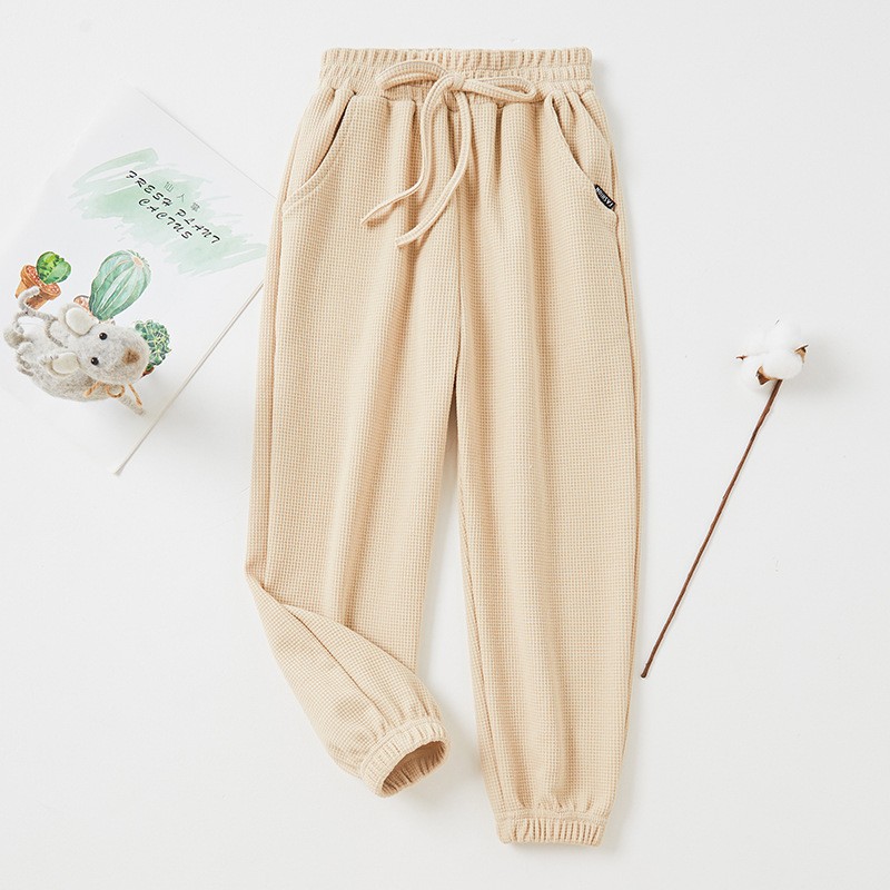 Spring Autumn Girls Pants Cotton Solid Pants Trousers For Baby Boys Casual Track Pants