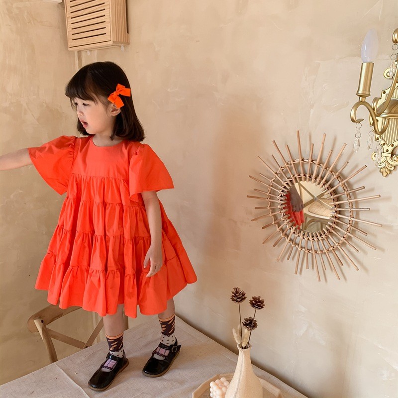 Children Summer Dress 2021 Kids Clothes Girls Ruched Princess Dresses Baby Girl Evening Party Dress Girl Clothes Children Dresses