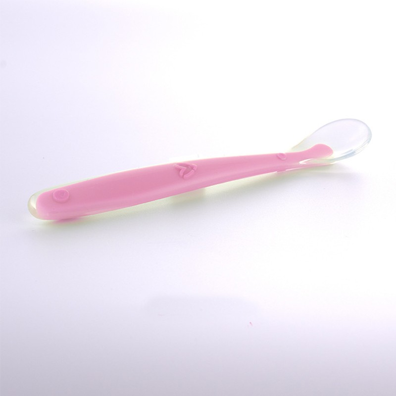 Baby Soft Spoon Silicone Food Grade Baby Feeding Spoons Safety Candy Color Tableware Infant Learning Spoons Baby Supplies