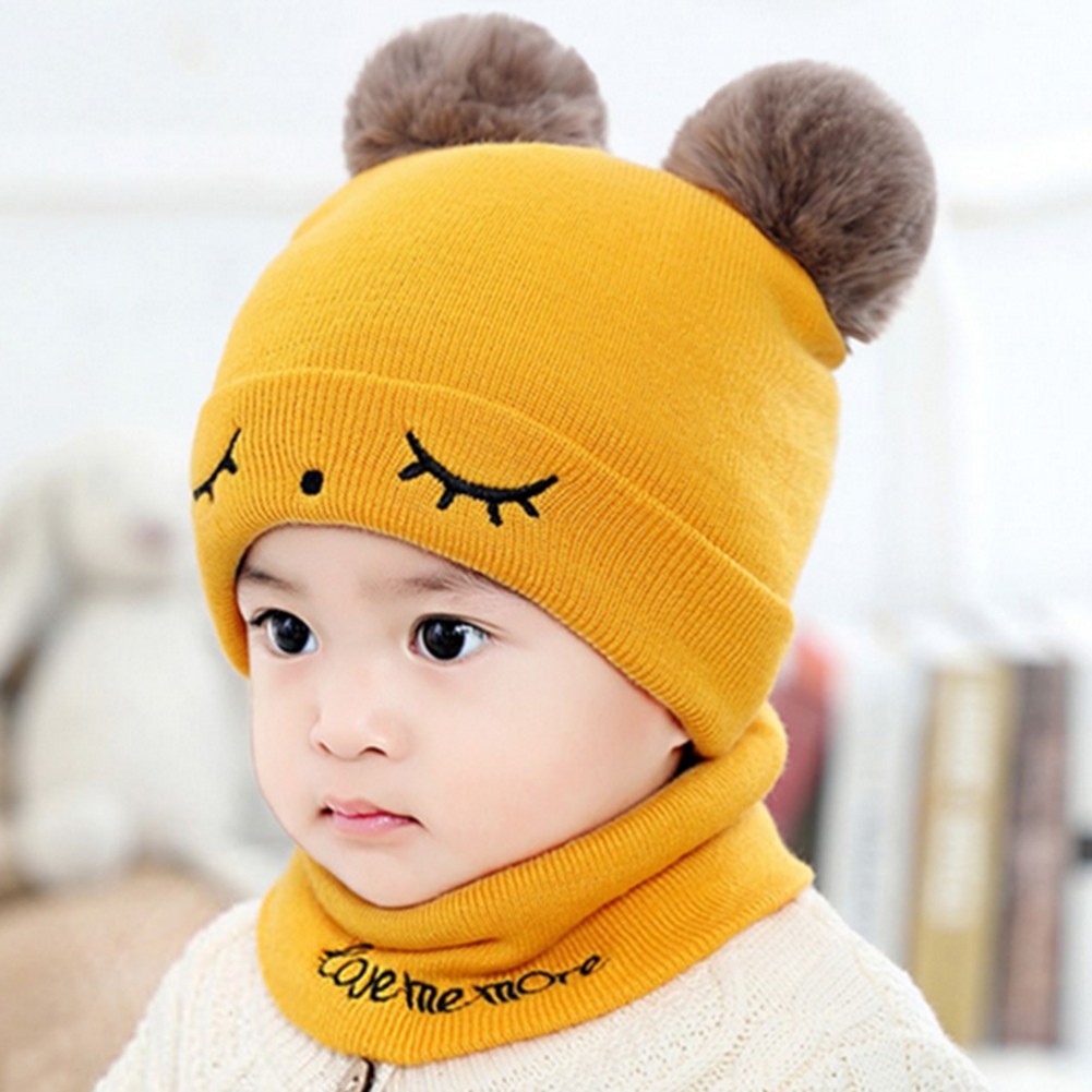 Cartoon Wool Knitted Cute Beanies Hat Fashion Baby Kids Knitted Winter Hat Cute High Elastic Warm Hat for Girls Boys