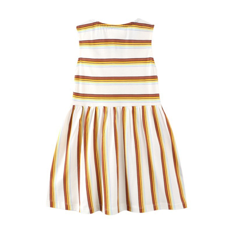 Girls dress children's clothing summer sleeveless open chest girl striped straight skirt