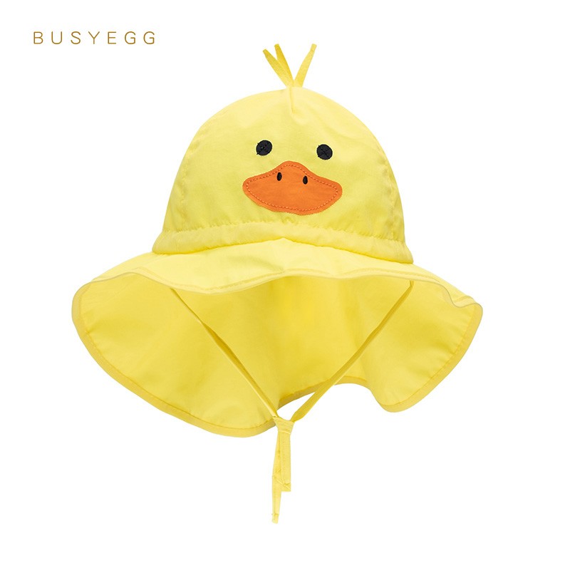 summer cartoon yellow duck baby girls boys bonnet caps adjustable beach accessories kids sun hat panama children hat casquette