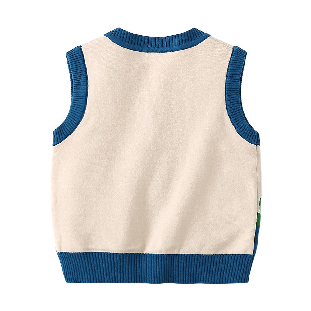 Autumn Winter Baby Knit Sweater Sweater Kids Boys Sweater V-neck Sweater Button Up Waistcoat Toddler Girl Casual Outerwear 1-7T