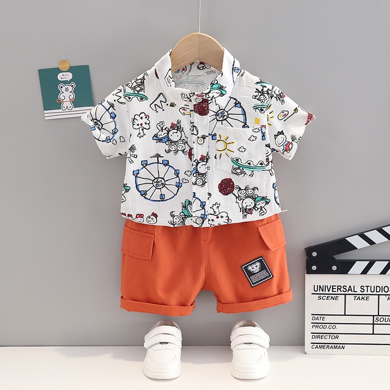 New Summer Baby Clothes Suits Children Boys Girls Cute Shirt Shorts 2pcs/set Toddler Casual Cotton Costume Infant Kids Sportswear