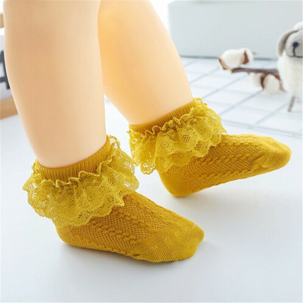 Kids Breathable Socks Cotton Lace Ruffle Princess Mesh Socks Children Ankle Short Sock Toddler Girls Kids Toddler