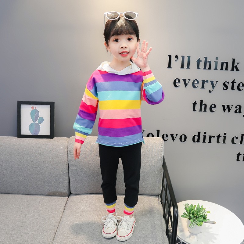 Toddler Girls Clothes Sets Kids 2022 Fashion Infant Spring Autumn 2pcs Cotton Outfits Striped Hoodie Tops+ Pants Baby Tracksuits