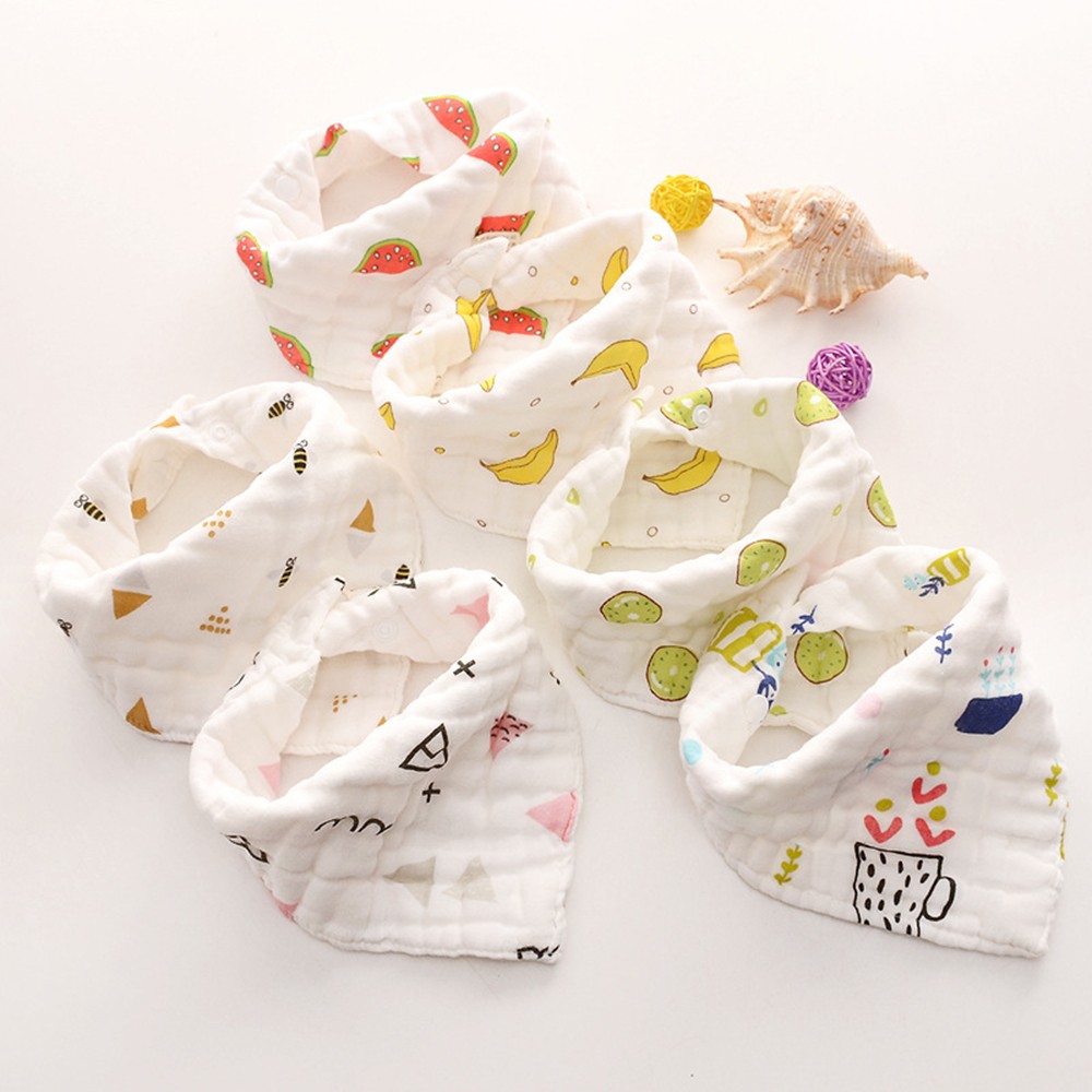 Baby Towel Newborn Cotton Triangle Burp Cloth Waterproof Bandana Bibs Baby Feeding Smock Burp Cloths Gauze Saliva Towel Baby Stuff