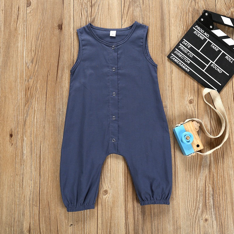 Baby Girls Boys Newborn Jumpsuit Sleeveless Cotton Summer Sun Outwear Pants 0-24 Yeas