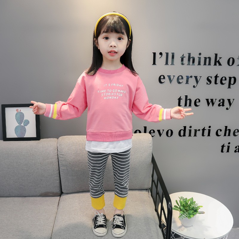 Baby Girls Clothes Sets Kids 2022 Fashion Infant Spring Autumn Cotton 2pcs Outfits Letter Sweatshirt+Pants Baby Tracksuit