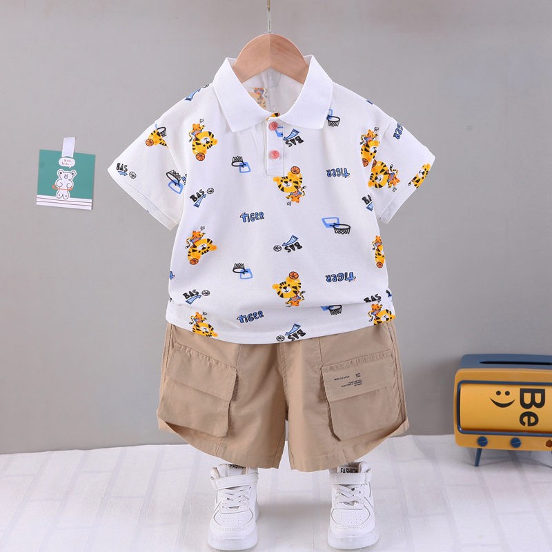 2022 summer baby clothes suit children boys tiger shirt shorts 2pcs/set baby casual clothes infant kids tracksuit suit