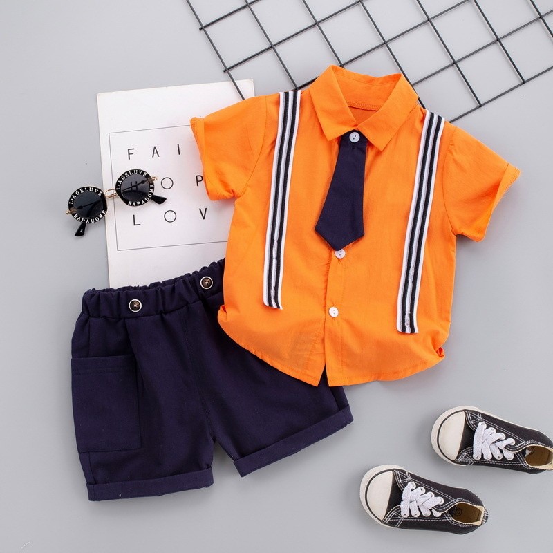 New Summer Fashion Baby Clothes Suit Children Boys Cotton Shirt Pants 2 Pieces/Set Toddler Casual Uniforms Infant Kids Tracksuits