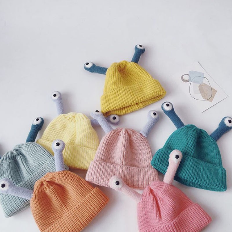 MILANCEL 2021 winter kids hat cute eye hat fashion boys hat korean solid girls hat fashion knitted hat