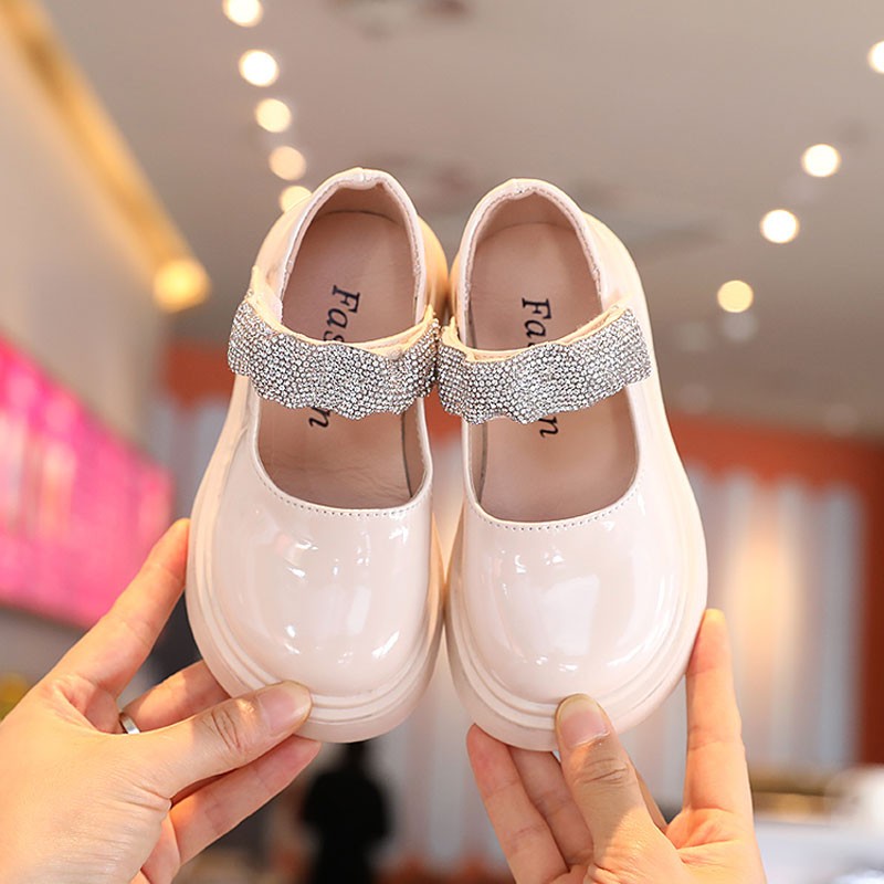 Mary Jane Shoe Size 26-36 Kids Patent Leather Shoes For Girls Princess Round Toe Shoes 2021 Autumn Retro School Flat Walking