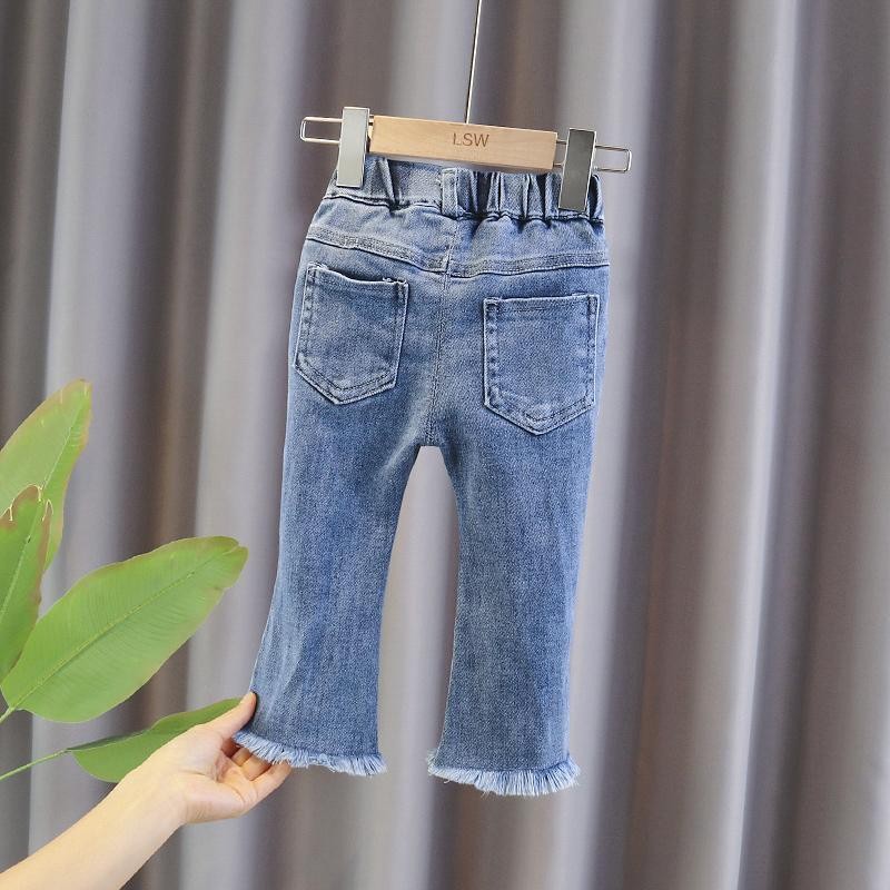 Spring Autumn Baby Girls Cute Casual Pants Baby Kids Girls Jeans Pants Children Jeans Trousers Children Fashion Bell Bottoms