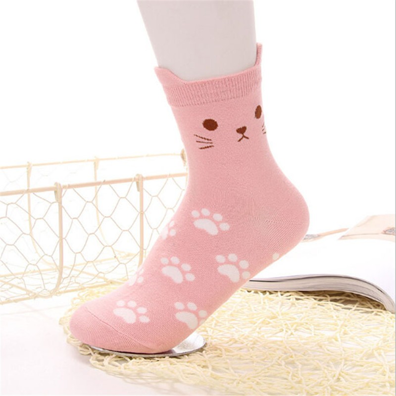 Cartoon cute cat kids socks candy color socks boys girl cotton sock wholesale children accessories newborn