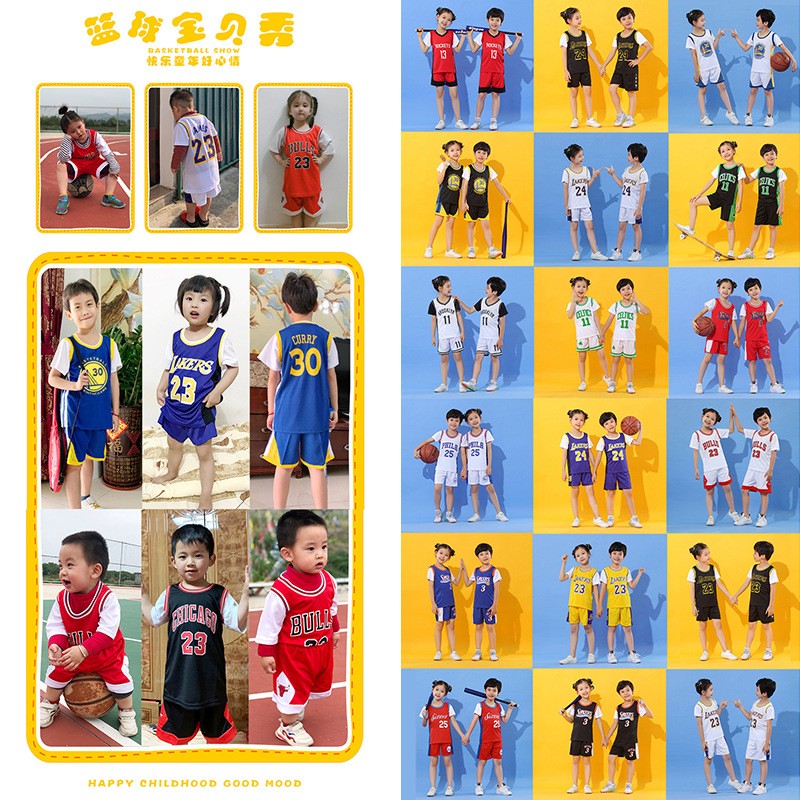 Baby boy basketball uniform outdoor sportswear 3-12 years old girls youth short suit summer children designer clothes set