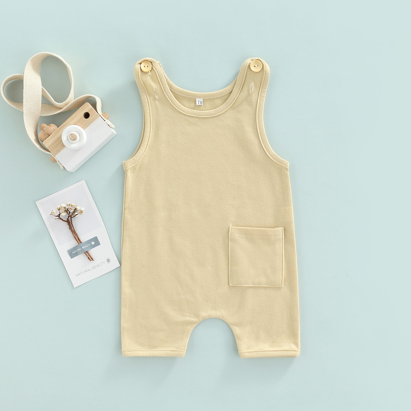 Ma & Baby 0-3Y Baby Boys Girls Jumpsuit Summer Sleeveless Romper Solid Color Baby Clothes Summer Costumes D01