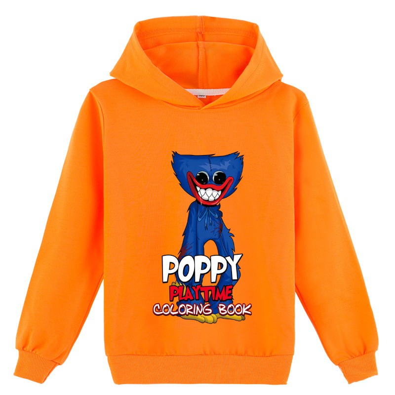 Casey Messi Poppy Play Costume Kids Pullover Hooded Boys Fashion Harajuku Scary Heji Yuuji Sweatshirt Girls Horror Clothes