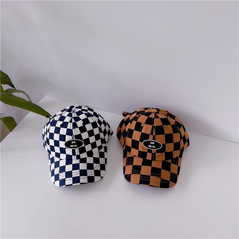 MILANCEL 2022 summer new children's patchwork hat fashion plaid baseball caps