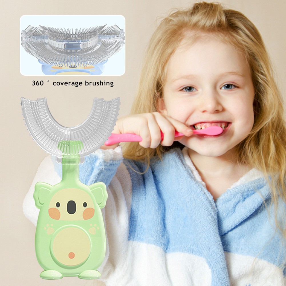 Baby Silicone Toothbrush 360 Degree U-shaped Toothbrush Soft Teeth Baby Brush Kids Oral Teeth Cleaning