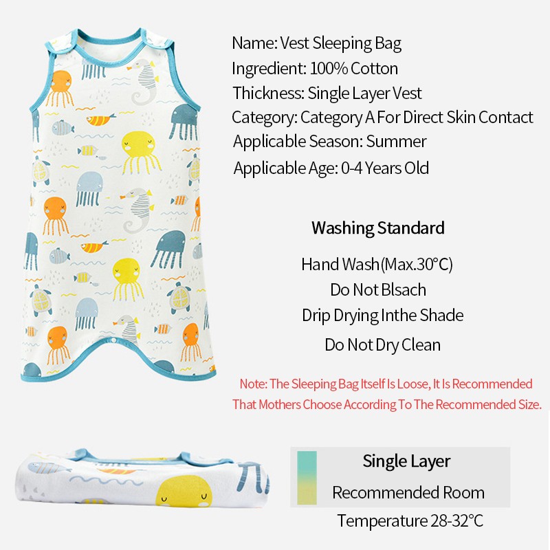 Summer thin baby sleeping bag pajamas baby wearable blanket bedding newborn sleeping bag envelope short sleeve baby jacket