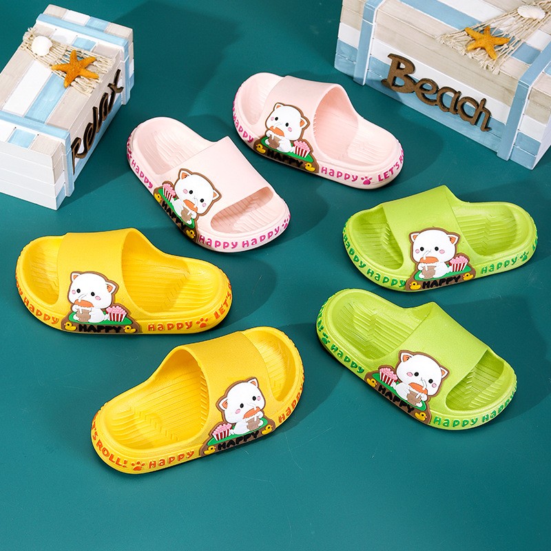 Children's slippers summer cartoon cute anti-skid soft bottom small children's room bath boys and girls home baby cold slippers