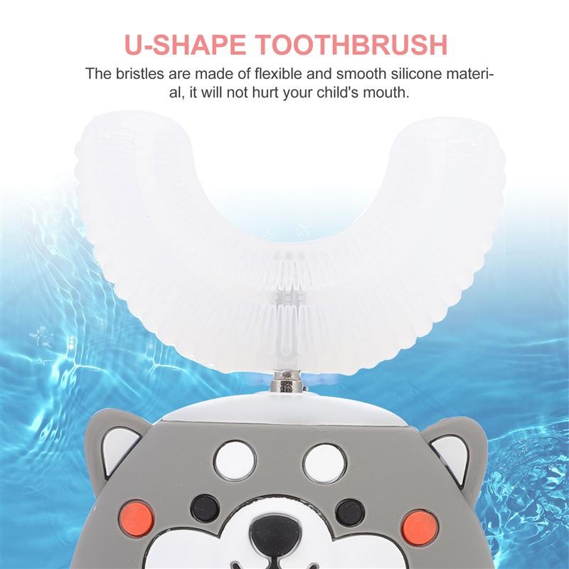 1pc U-shaped Electric Toothbrush Kids Toothbrush Cartoon Cleaning Toothbrush