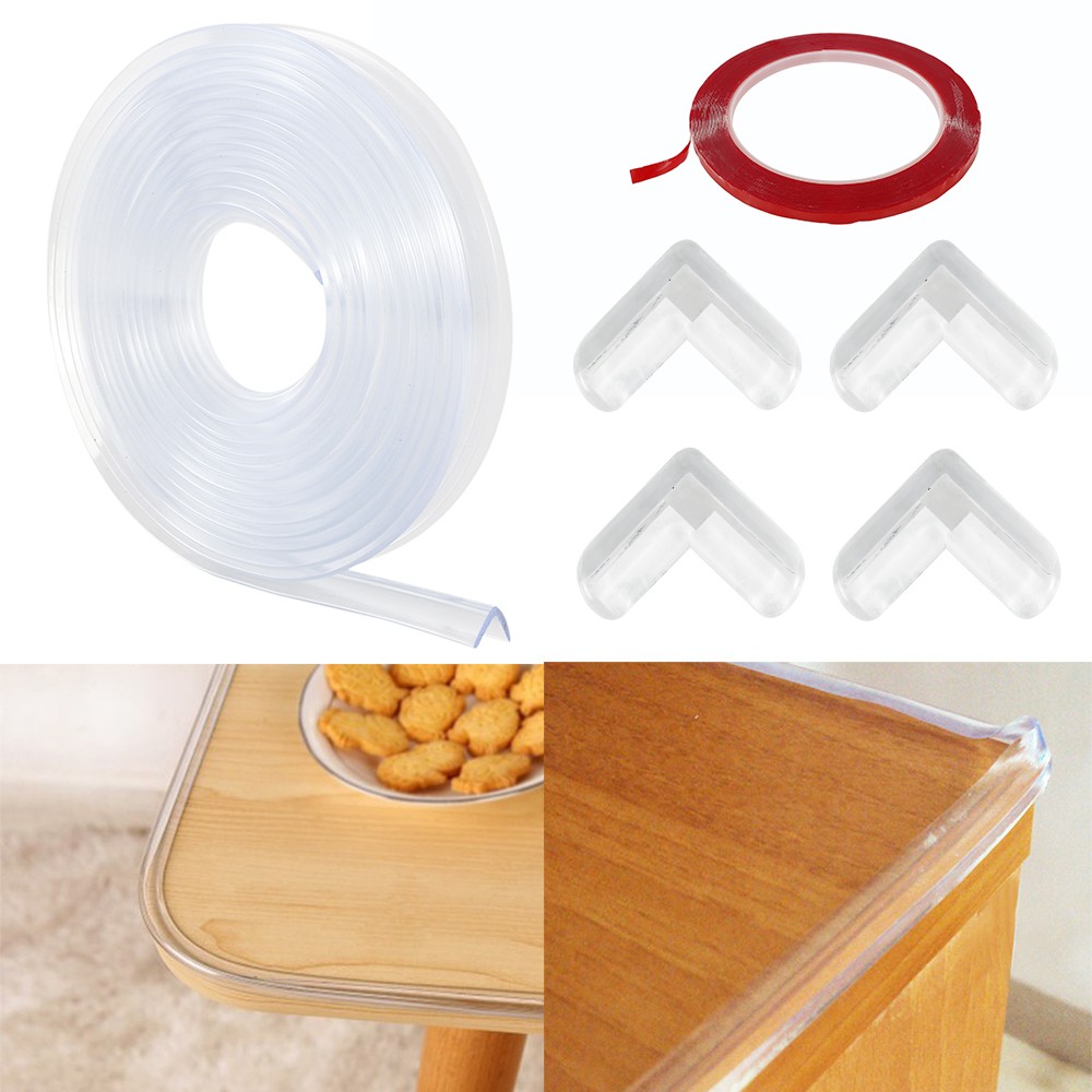 3M Infant Baby Safety Side Protection Strip Guard Transparent Table Edge Furniture Corner Protectors Soft PVC Bumper