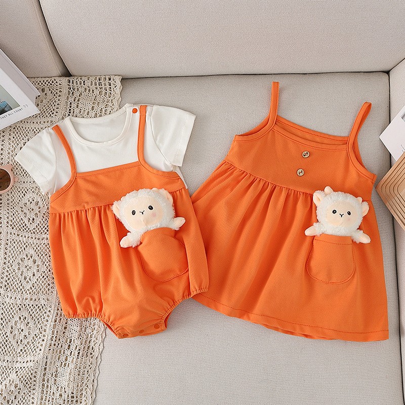 2022 Newborn Girls Clothes Summer Sweet Baby Clothes Baby Rompers Short Sleeve Round Collar Rompers