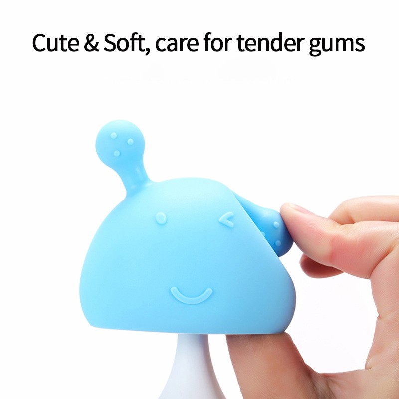Safe Baby Teether Chew Infant Mushroom Teething Toy Baby Sore Gums Newborn Soother Rattle Toys BPA Free Silicone Pacifier
