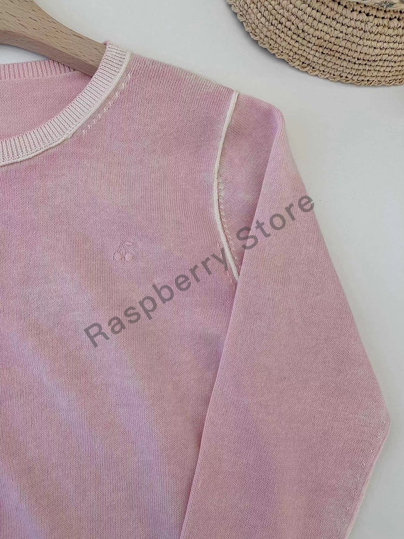 Pre-sale April 10th Girls Cardigan Pink Cherry BP Style For Spring Fall