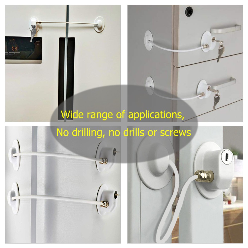 Baby Draw Lock Multifunction Wire Rope Baby Safety Lock Home Window Refrigerator Freezer Drawer Cabinet Door Security Lock
