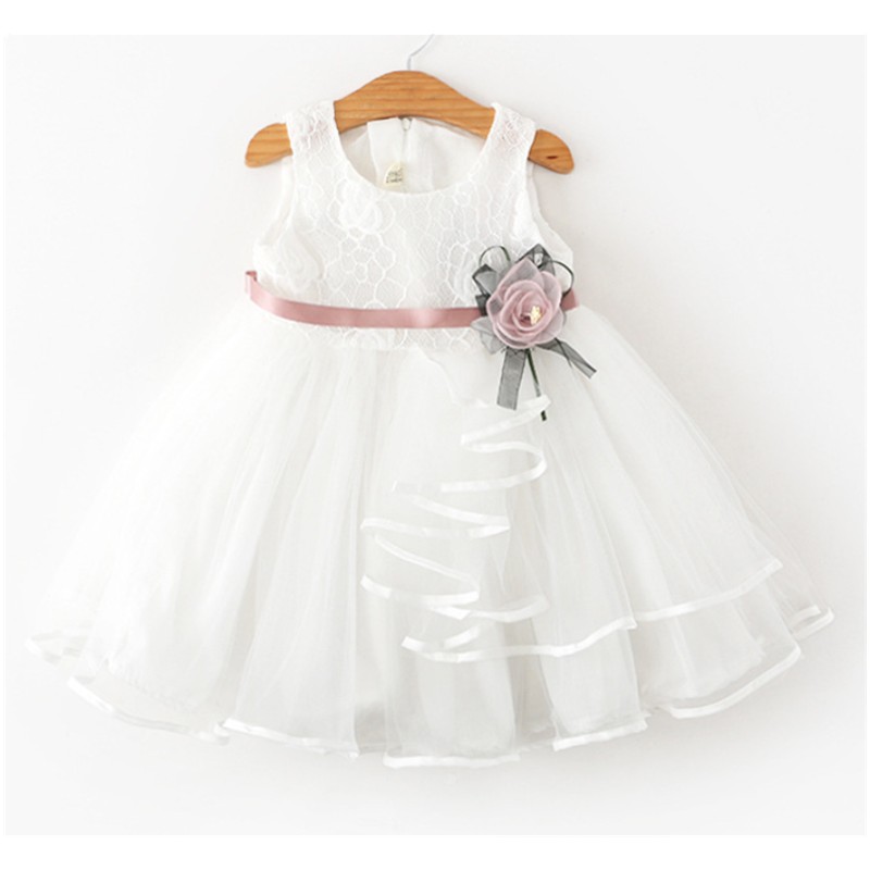 1-5Y Summer Girls Dress 2022 New Sleeveless Princess Dress Korean Style Stitching Lace Children Dress Vestidos G0025