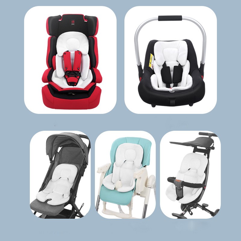 Baby Stroller Cushion Car Seat Inserts Baby Head Support Neck Pillow Mattress Breathable Mesh Liner Thermal Stroller Mat