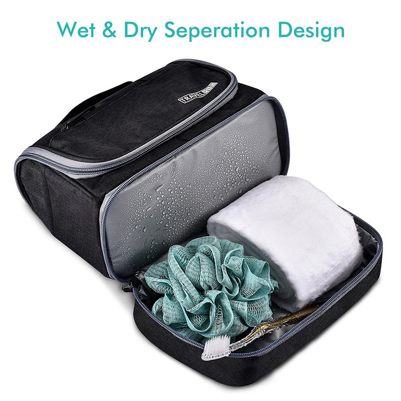 Travel Wall Mount Toiletry Bag with Hook and Handle Waterproof Cosmetic Bag Dop Kit for Men Women Makeup Case Organizer