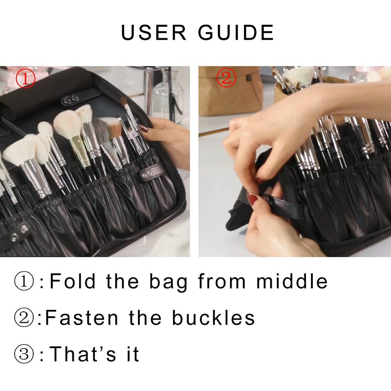 Women Foldable Makeup Brush Bag Organizer Female Travel Cosmetic Toiletry Toiletry Washing Accessories Pouch