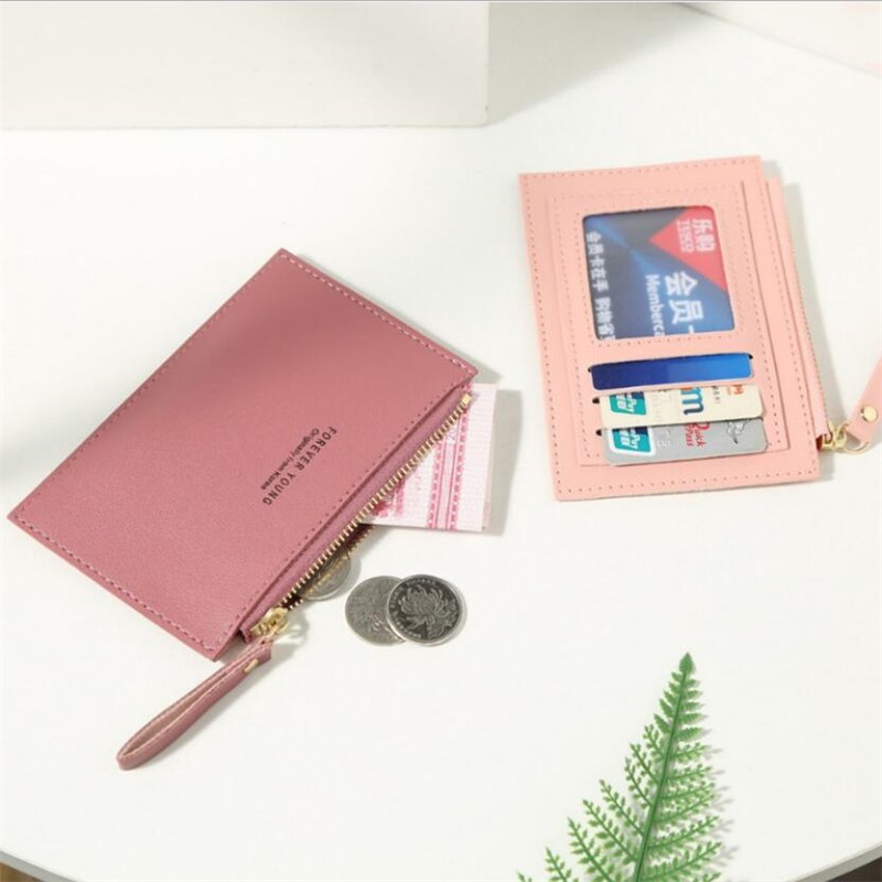 New PU Leather Women Wallets Zipper Coin Purse Key Chain Small Wallet Mini Multi Card Bit Card Holder Card Holder