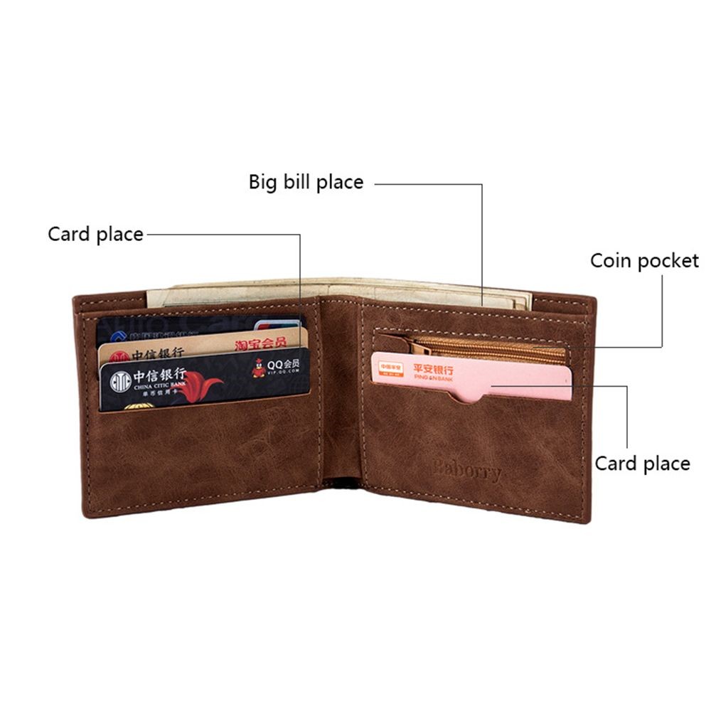 Hot Sale New 1pc High Quality Fashion Small Men's Luxury Business Wallet Card Holder Man Purse Coin Bag Zipper Gift for Men