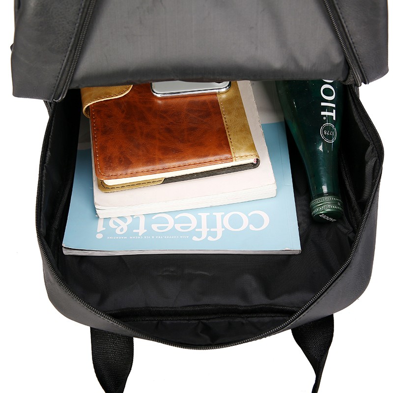 Men's PU Leather Backpack Large Laptop Backpack Casual School Bag For Teenagers Boys Brown Black