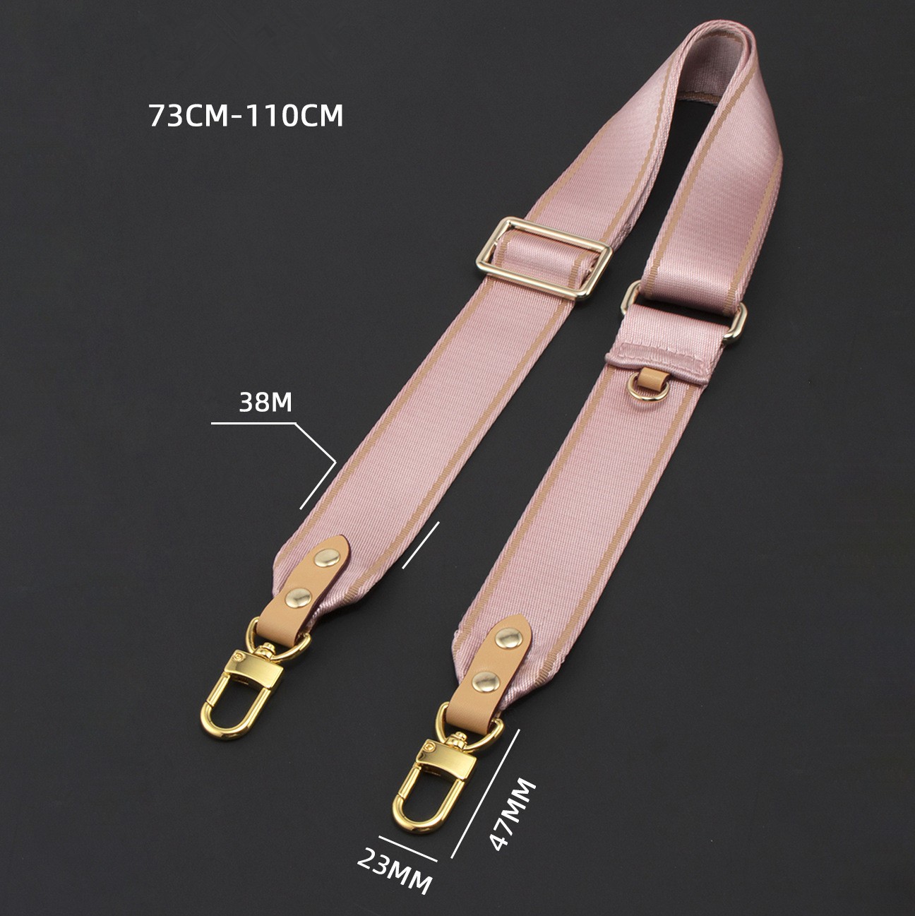 Large wide canvas strap nylon strap luxury designer shoulder bag strap replacement with genuine leather handbag accessory parts