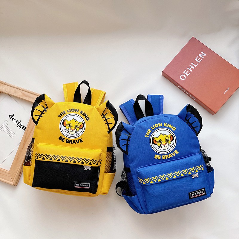 Disney 2022 New School Bags For Kids Boys Girls The Lion King Kindergarten Cartoon Backpacks Fashion Child