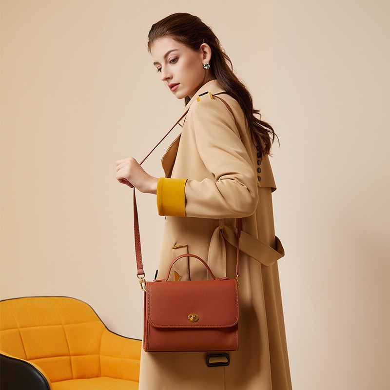 New leather ladies bag light luxury underarm square box small shoulder bag hand-held messenger bag women