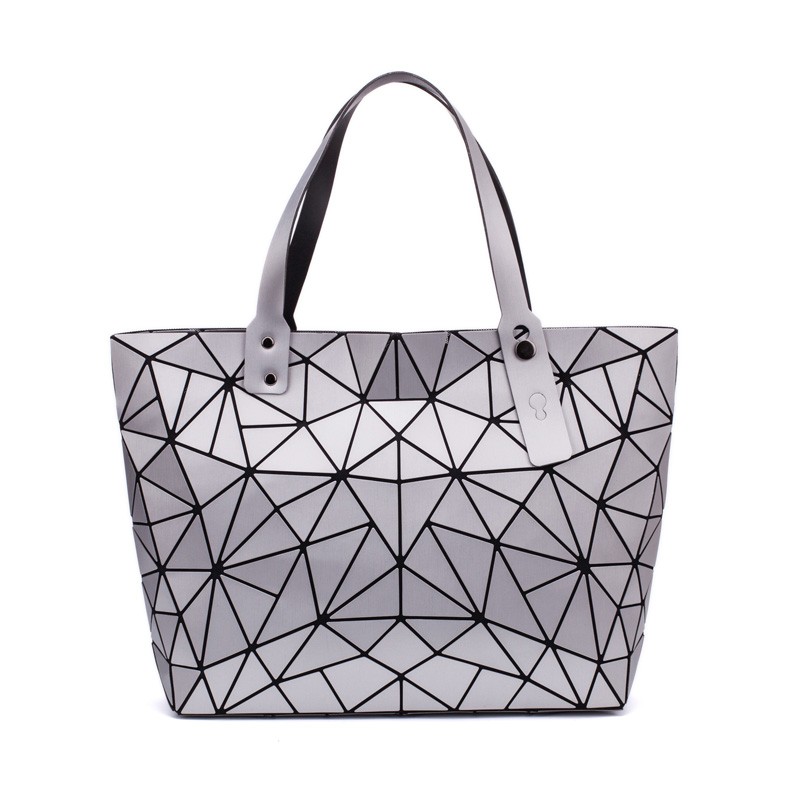 Geometric women's handbag, diamond tote bag, laser foldable shoulder bag, casual shopping bag