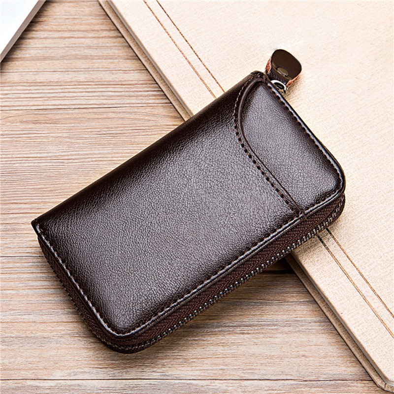 PU Leather Men Women Key Wallet Card Holder Car Housekeeper Coin Purse Keychain Zipper Key Bag With Key Rings