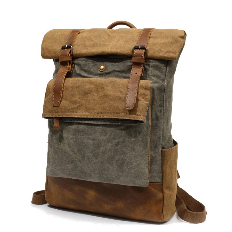 Backpack Men Casual Daypack Vintage Canvas Backpack School Boys Designer Waterproof Travel Bag Male Backpack Mochila